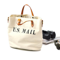 White Leather Canvas Womens Mens Tote Handbag Messenger Bags Shoulder Tote Bag For Men and Women