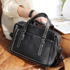 Black Leather Satchel Handbags Women's Satchel Purse - Annie Jewel