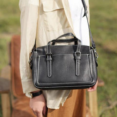 Black Leather Satchel Handbags Women's Satchel Purse - Annie Jewel