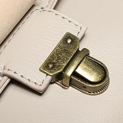 White Womens Fashion Leather Handbag Satchel Bags Stylish Brown Shoulder Purses for Ladies