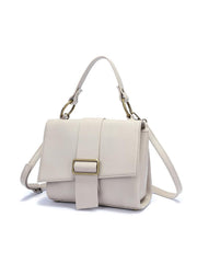 Brown Womens Fashion Leather Handbag Satchel Bags Stylish White Shoulder Purses for Ladies