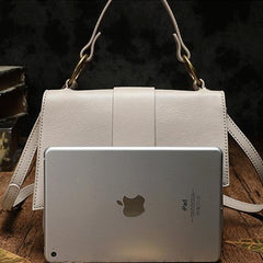 Brown Womens Fashion Leather Handbag Satchel Bags Stylish White Shoulder Purses for Ladies