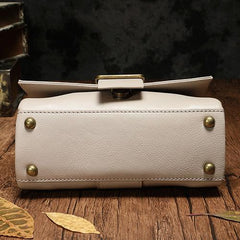 Brown Womens Fashion Leather Handbag Satchel Bags Stylish White Shoulder Purses for Ladies