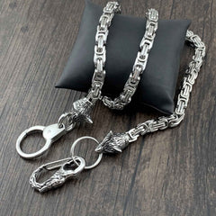 Wolf Head Stainless Steel Heavy STAINLESS STEEL Pants Chain Wallet Chain Double Chain For Men