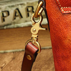 Vintage Coffee Leather Women's Shoulder Doctor Bag Leather Handbags Shoulder Work Purse for Ladies