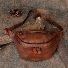 Women Black Gray Leather Waist Bag Fanny - Interior View