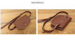 Women Black LEATHER Fanny Pack Cute WOMEN Sling Bag Small Waist BAG FOR WOMEN