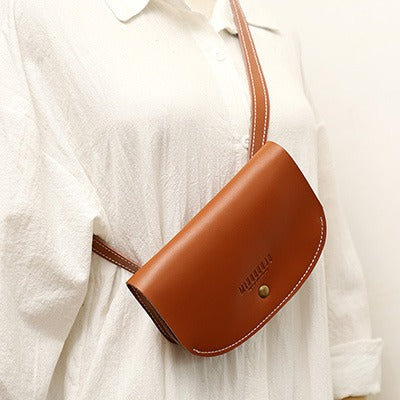 Women Coffee LEATHER Fanny Pack Cute WOMEN Sling Bag Small Waist BAG FOR WOMEN