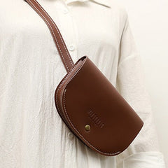 Women Coffee LEATHER Fanny Pack Cute WOMEN Sling Bag Small Waist BAG FOR WOMEN