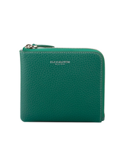Women Green Leather Small Wallet BILLFOLD Minimalist Zip Small Wallet Slim Zipper Wallet For Women