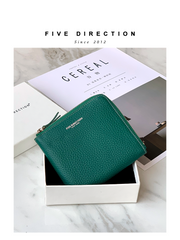 Women Orange Leather Small Wallet BILLFOLD Minimalist Zip Small Wallet Slim Zipper Wallet For Women