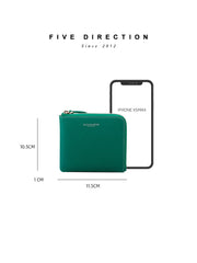 Women Orange Leather Small Wallet BILLFOLD Minimalist Zip Small Wallet Slim Zipper Wallet For Women
