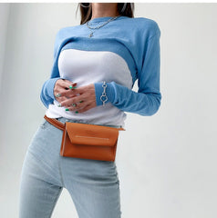 Women LEATHER Fanny Pack Cute WOMEN Brown Sling Bag Small Waist BAG FOR WOMEN