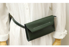 Women LEATHER Fanny Pack Cute WOMEN Green Sling Bag Small Waist BAG FOR WOMEN