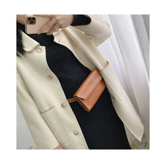 Women LEATHER Fanny Pack Cute WOMEN Brown Sling Bag Small Waist BAG FOR WOMEN