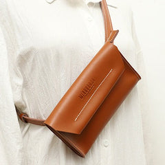 Women LEATHER Fanny Pack Cute WOMEN Brown Sling Bag Small Waist BAG FOR WOMEN