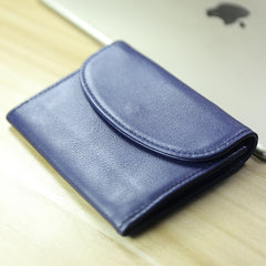 Women Black Leather Mini Billfold Wallet Cute Coin Wallets Slim Change Wallets For Women