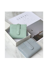 Women Black Vegan Leather Small Wallet BILLFOLD Minimalist Card Holder Card Wallets Slim Card Holders For Women