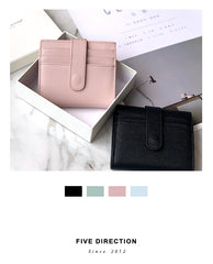Women Pink Vegan Leather Small Wallet BILLFOLD Minimalist Card Holder Card Wallets Slim Card Holders For Women
