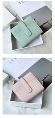 Women Pink Vegan Leather Small Wallet BILLFOLD Minimalist Card Holder Card Wallets Slim Card Holders For Women