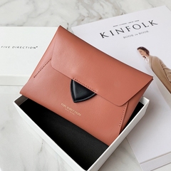 Women Black Leather Small Wallet Envelope Change Wallet Slim Coin Wallet For Women