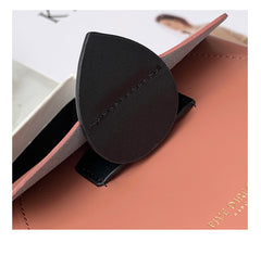 Women Black Leather Small Wallet Envelope Change Wallet Slim Coin Wallet For Women