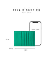 Women Green Leather Vertical Card Holder Wallet With Coin Pocket Slim Card Wallet For Women