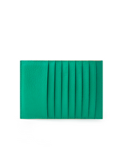 Women Green Leather Vertical Card Holder Wallet With Coin Pocket Slim Card Wallet For Women