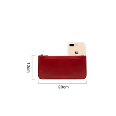Women Red Leather Wirstlet Wallet Zipper Clutch Red Phone Wallet For Women