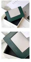Women Red Vegan Leather Small Card Wallet CONTRAST COLOR Coin Change Wallet For Women