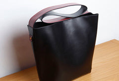 Women Genuine Leather Bucket Bag Tote Bag Shopper Bag Shoulder Bag Purse For Women