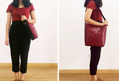Women Genuine Leather Bucket Bag Tote Bag Shopper Bag Shoulder Bag Purse For Women