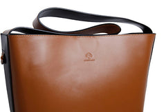 Women Genuine Leather Bucket Bag Tote Bag Shopper Bag Shoulder Bag Purse For Women