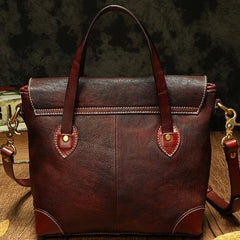 Vintage Brown Leather Women's Shoulder Doctor Bag Leather Handbags Shoulder Work Purse for Ladies