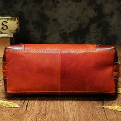 Vintage Coffee Leather Women's Shoulder Doctor Bag Leather Handbags Shoulder Work Purse for Ladies