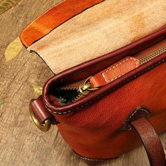 Vintage Coffee Leather Women's Shoulder Doctor Bag Leather Handbags Shoulder Work Purse for Ladies