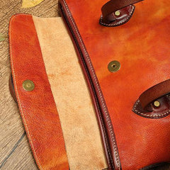 Vintage Coffee Leather Women's Shoulder Doctor Bag Leather Handbags Shoulder Work Purse for Ladies