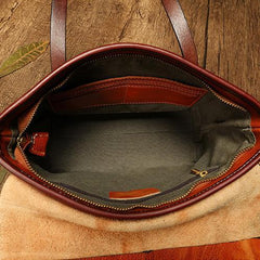 Vintage Brown Leather Women's Shoulder Doctor Bag Leather Handbags Shoulder Work Purse for Ladies