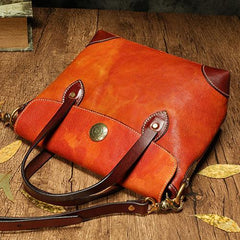 Vintage Coffee Leather Women's Shoulder Doctor Bag Leather Handbags Shoulder Work Purse for Ladies