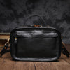 Vintage Womens Coffee Small Cube Handbag Leather Black Women's Shoulder Purse for Ladies