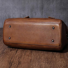 Vintage Brown Ladies Leather Handbag Purse Red Work Handbag Shoulder Purse for Women