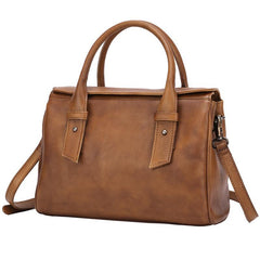 Vintage Brown Ladies Leather Handbag Purse Red Work Handbag Shoulder Purse for Women