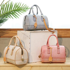 Women's Satchel Handbags Best Foggy Wax Leather Boston Handbag Purse - Annie Jewel
