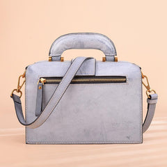 Fashion Women's Leather Pink Structured Satchel Small Doctor Handbag Shoulder Bag Purse