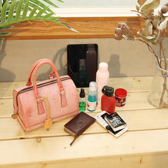 Foggy Wax Leather Boston Handbags Purse - Annie Jewel