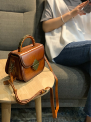 Women's Leather Small Red Satchel Handbag Shoulder Bag Fashion Small Red Leather Satchel Purse for Girls