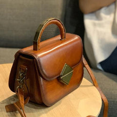 Women's Leather Small Red Satchel Handbag Shoulder Bag Fashion Small Red Leather Satchel Purse for Girls