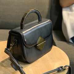 Women's Leather Small Red Satchel Handbag Shoulder Bag Fashion Small Red Leather Satchel Purse for Girls