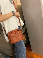 Brown Women's Small Side Bag Satchel Vintage Green Shoulder Bag Square Crossbody Bag for Ladies