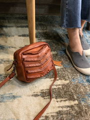 Brown Women's Small Side Bag Satchel Vintage Green Shoulder Bag Square Crossbody Bag for Ladies